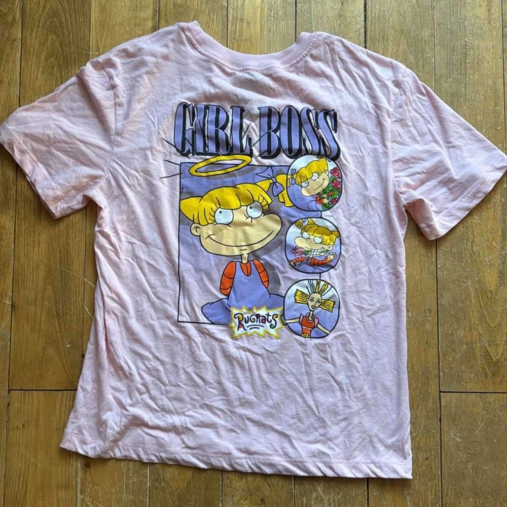 Pink Rugrats Girl Boss Graphic T-Shirt Medium
